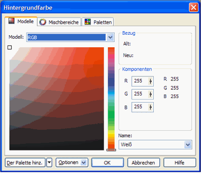 Auswahl der Hintergrund-Farbe