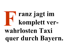 Mögliche Darstellung des :first-letter Pseudo-Element