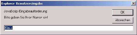Ein Eingabe-Fenster
