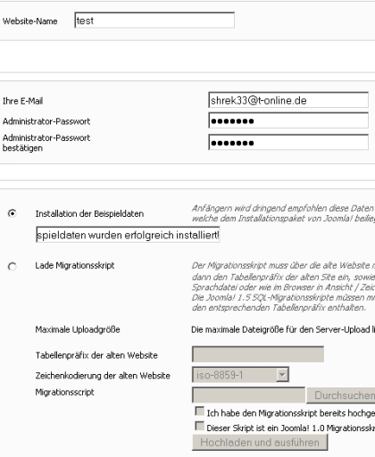 Installation von Joomla - Teil 5