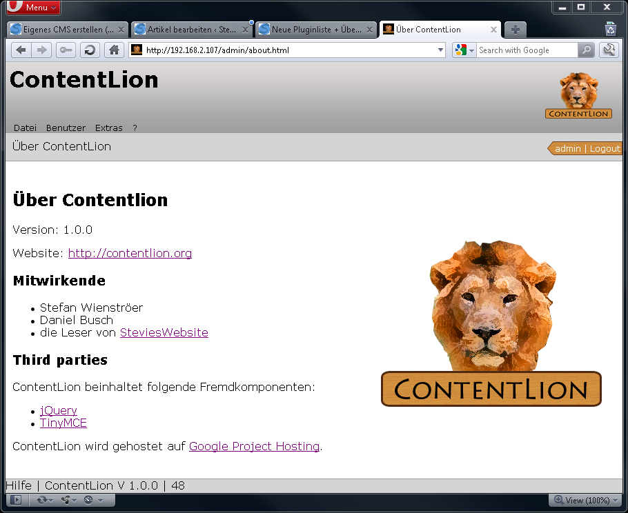 ContentLion Über-Seite