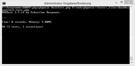 Erfolgreicher PHPUnit Test