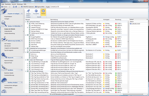 ASEOPS - Analyse der Website