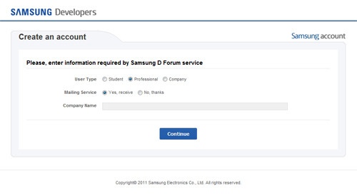 Samsung Account registrieren