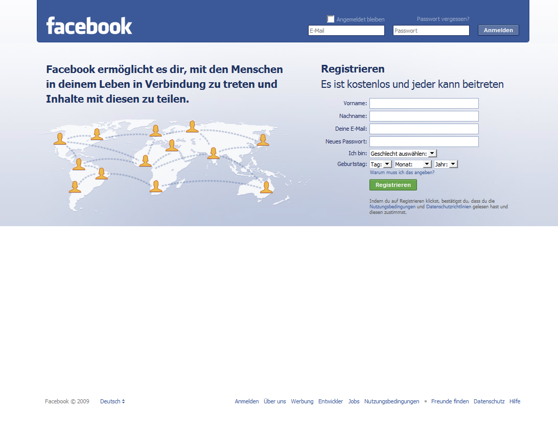 Facebook Anmeldung