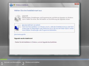 Installationsart aussuchen