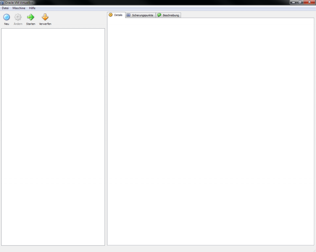 VirtualBox Übersicht