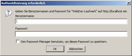 Fenster der Basic-Authentifizierung