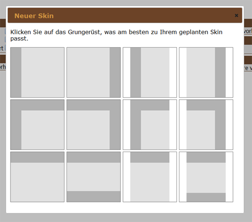 Basislayout wählen